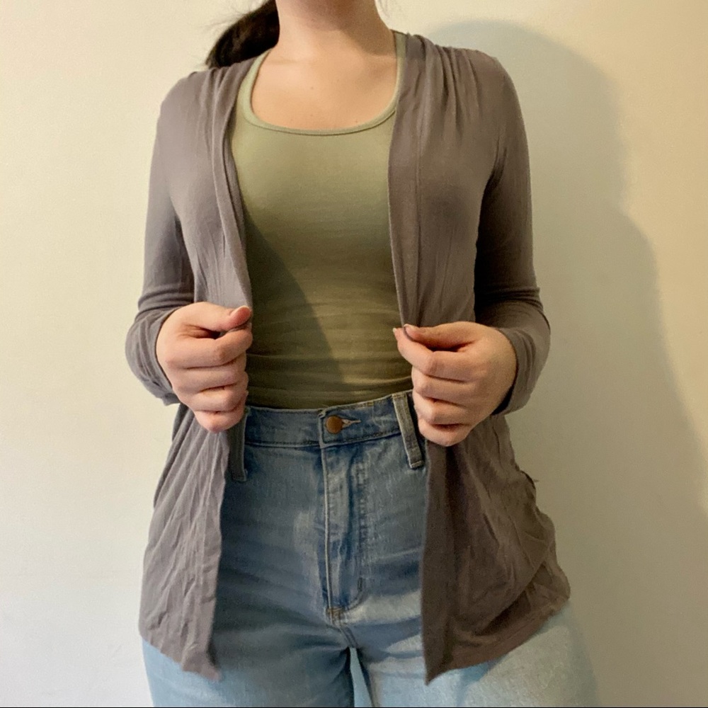 Banana Republic Gray Long Sleeve Open Cardigan